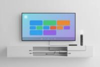 2026-streaming-setup-firestick-home-screen-illustration Clean, modern illustration of a streaming device setup with an organized home screen layout and connected TV experience, no text or logos.