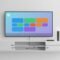 Clean, modern illustration of a streaming device setup with an organized home screen layout and connected TV experience, no text or logos.