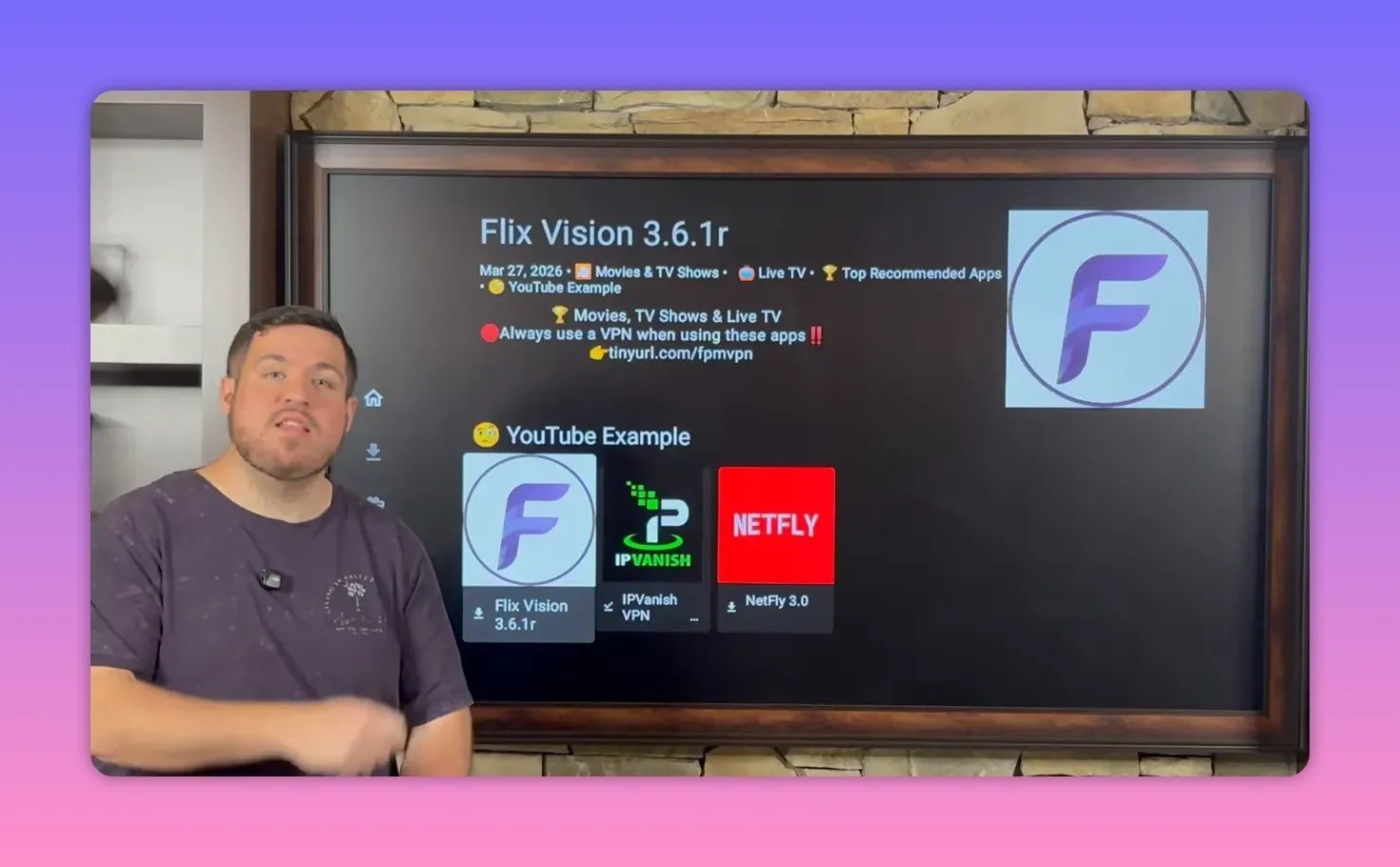 Fire Vault featured section with Flix Vision, IPVanish VPN, and NetFly