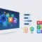 Illustration of a Fire TV stick setup with icons showing downloading, developer options, unknown apps permission, app library, and VPN for streaming free movies and TV shows without jailbreaking.