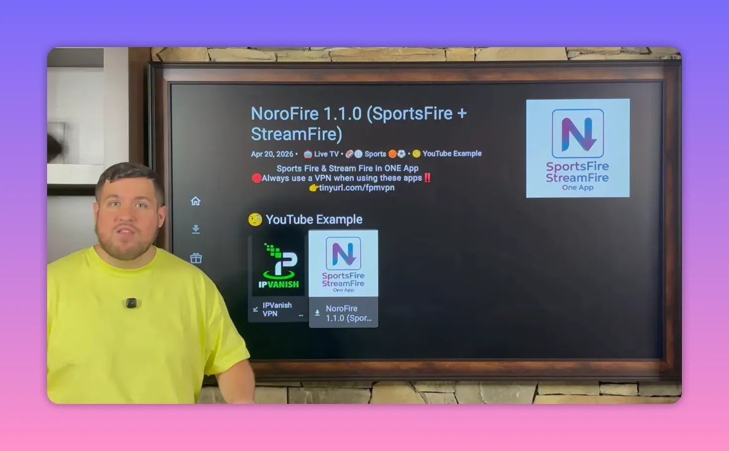Noro Fire 1.1.0 store listing for accessing Sports Fire and Stream Fire